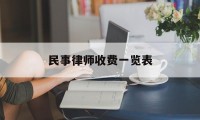 民事律师收费一览表(民事律师费用收取标准计算)